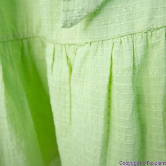 NEW Eloquii Lime Green Textured Cotton Easy‎ Day Dress, size 18 - Picture 10 of 16